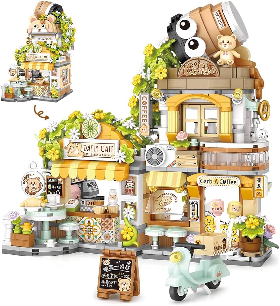 Amazon.com: MindBox City Cafe Building Blocks Toys, Openable